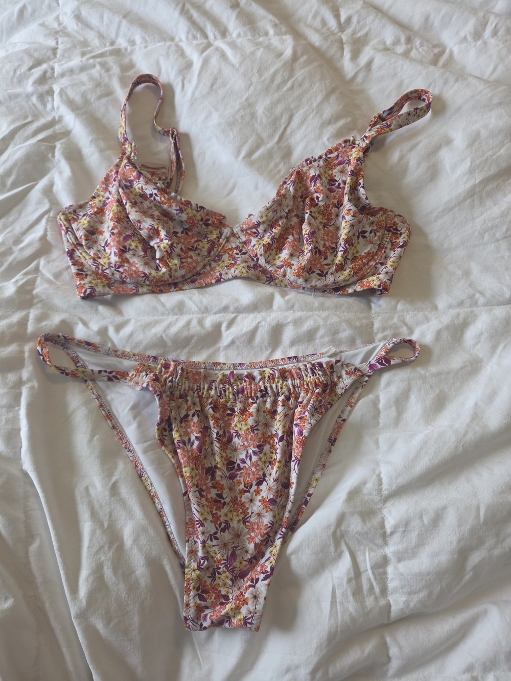 Shade & Shore Floral Underwire Bikini in Pink, Orange, Yellow